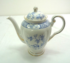 Royal Tuscan (Wedgwood) Blue & White Bone China Teapot + Lid - Birds + Tree