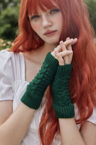 Women green knitted long - green,