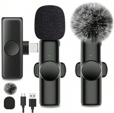 Wireless Lavalier Lapel Microphone Clip Audio Video Recording Mic For iPhone UK