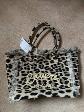Coverni embroidered logo animal print tote bag