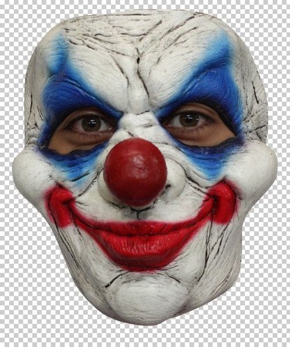White smiling clown mask - white,