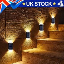 1-8pcs SUPER BRIGHT SOLAR POWERED DOOR FENCE WALL LIGHTS LED OUTDOOR GARDEN LAMP