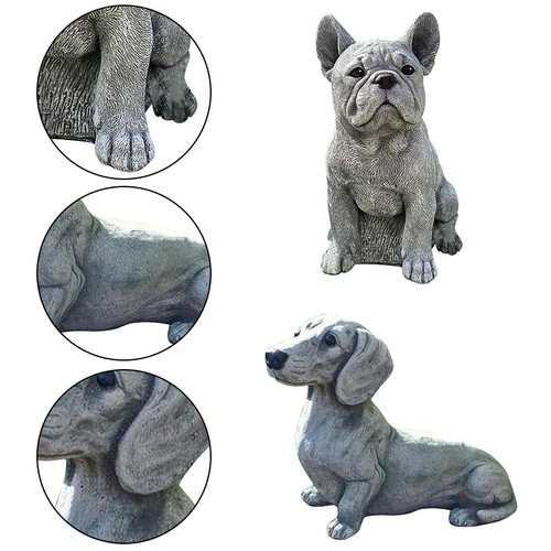 Dachshund statue garden - dachshund,