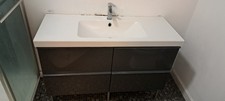 IKEA Godmorgon Bathroom Sink Vanity Unit. Grey High Gloss. To collect