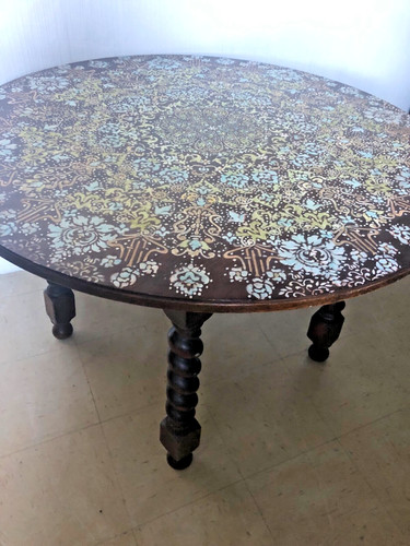 Antique oak round dining room