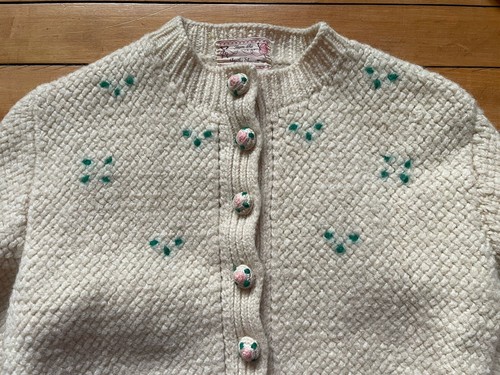 Vtg 50s hand knit folk - vtg,
