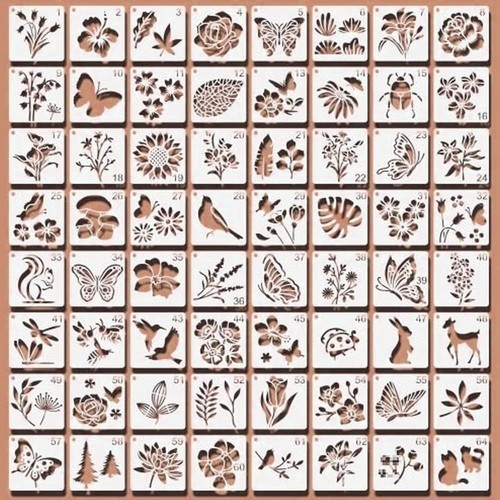64pcs flower stencils for - 64pcs,