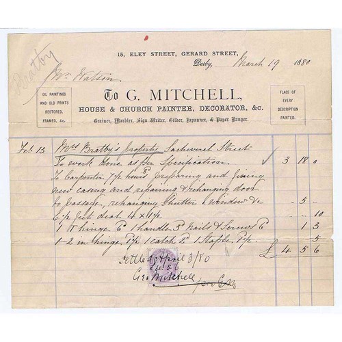 1880 billhead mitchell - 1880, g