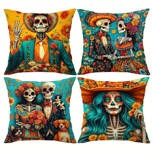 Floral skulls skeltons - 4,