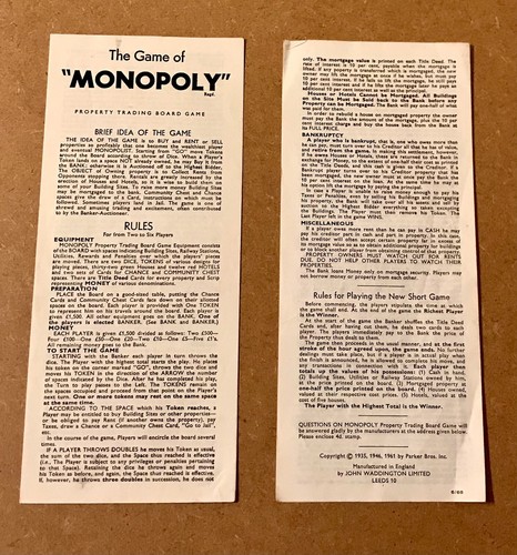 Waddingtons monopoly 1961 - waddingtons,