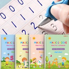4Pcs Magic Practice Copybook Groove Handwriting Copy Book Calligraphy For Kids 