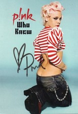 Pink P!NK Autograph SIGNED Card Pop Singer Who Knew Alecia Beth Moore-Hart Music