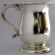 SUPERB ENGLISH STERLING SILVER PINT TANKARD 1973 SILVER BARWARE 275g