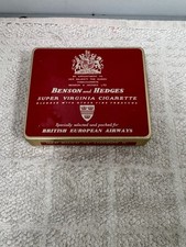 Benson & Hedges Vintage Cigarette Tin British European Airways Silver Edition