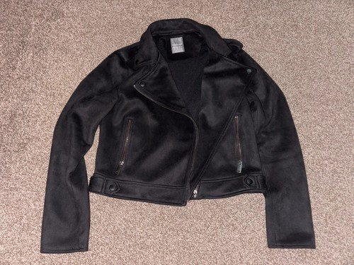 Primark black faux suede biker - primark,