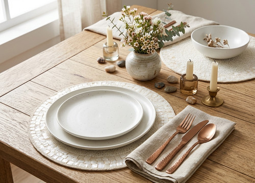 Set white placemats - white,