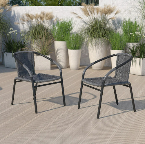 Grey outdoor rattan chair - outdoor,
