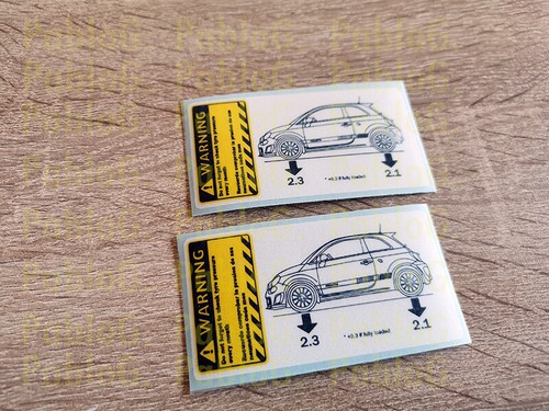 Fiat 500 tire pressure decal