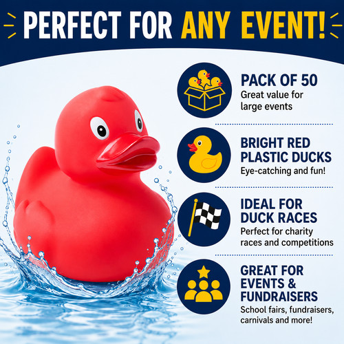 Red plastic ducks duck - red,