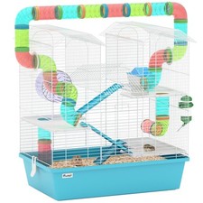 PawHut 4 Tier Cage with Tubes, for Dwarf Hamster,Refurbished