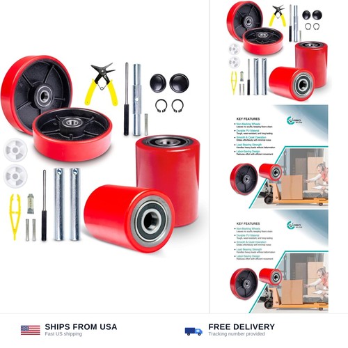 Pallet jack truck full set - set, red