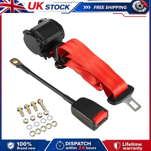 Red retractable seatbelt - 3.5m,