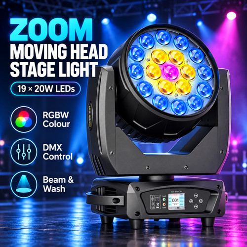 Led 19x20w zoom moving - moving, head