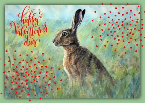 Hare valentine day card - valentine's,