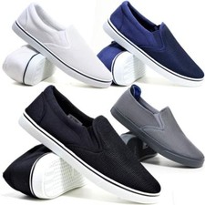 Mens slip casual canvas - slip, on