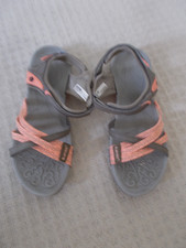 Ladies HITEC Comfy Sandals, Grey & Peach - Size 8