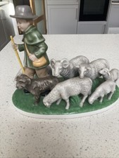 Vintage Gerold Porzellan Bavaria Sheep Herder With Dog Made In Western Germany