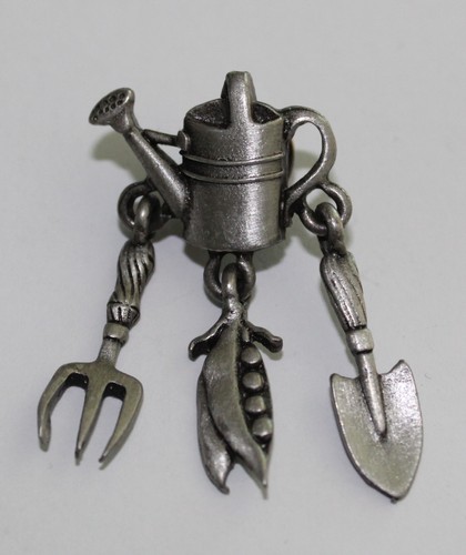 Watering can pin silver - watering,