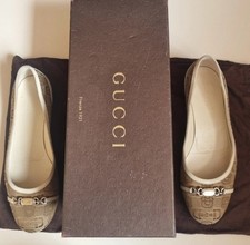 Gucci GG Brown Logo Ballet Flat Shoes. UK 3.5..EU 36