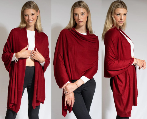 Thick cashmere maroon red - thick,