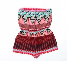 Topshop Womens Pink Polyester Blend Playsuit One-Piece Size S