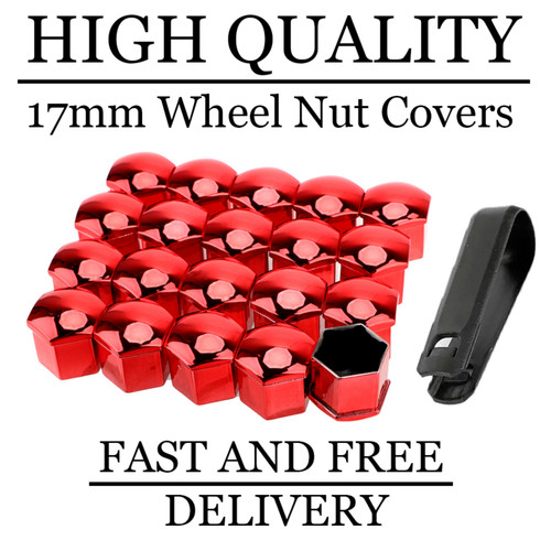 17mm chrome red - red, nut