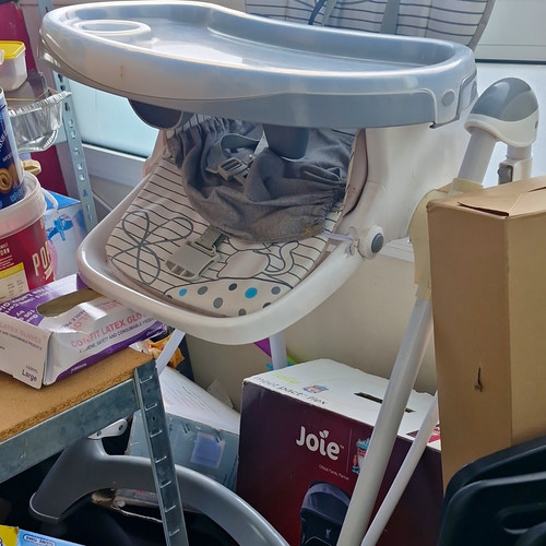 Baby high chair grey white - high,