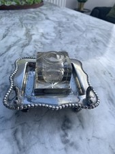 Antique inkwell silver - inkwell,
