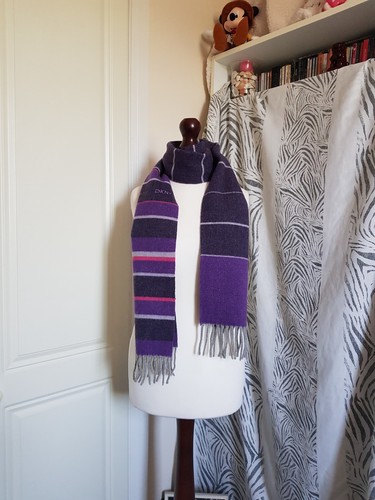 Dkny scarf purple stripey - purple,