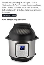 INSTANT Pot Duo Crisp 11-in-1 Multicooker & Air Fryer Stainless - RRP £169.99
