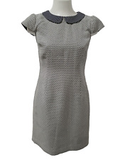 BNWT Kew 159 Women's White with blue Polka Dot dress Size 10 Lined Back Zip