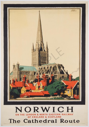 Vintage railway poster norwich - vintage,