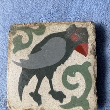 SUPERB ANTIQUE EARTHENWARE ENCAUSTIC FLOOR TILE ! 5 COLOURS ! 