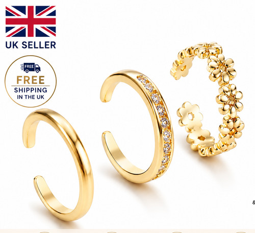3pcs gold toe rings open - rings,,