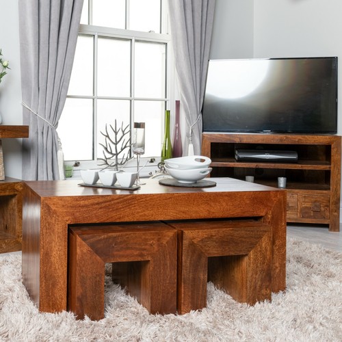 Solid mango wood dakota 100cm - wood,