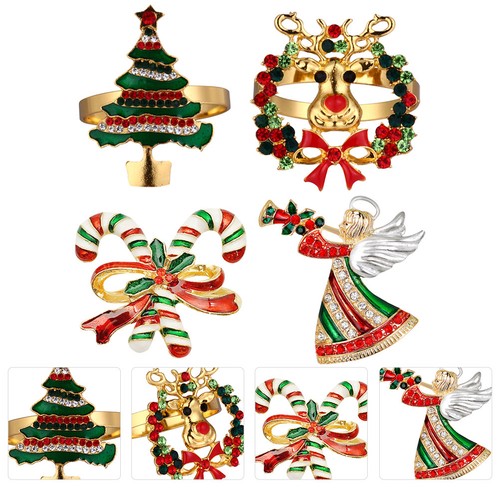 4pcs red alloy - alloy, christmas