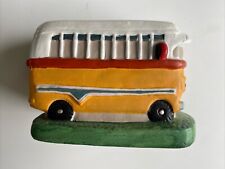 Vintage Pot Malta Bus Money Box Bank With Stopper Lovely Collectable Item Rare