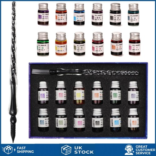 Handmade glass dip pen set - handmade,