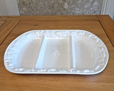 Vintage St Michael Divided 3 Section Serving Tray Platter Fruit Embossed Edges