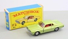 Vintage Matchbox Series 62 Mercury Cougar Lime Green In Original Box